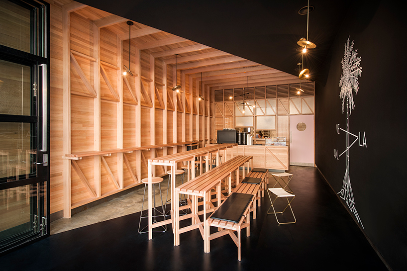 studio gram diagonally divides adelaide cafe into two