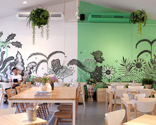 thaipan studio adorns milk bar with walls of white tile