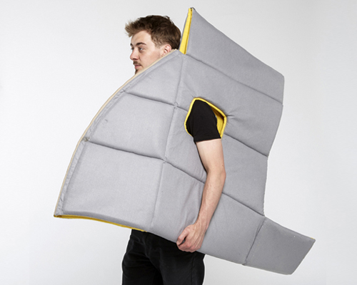 yang zhao introduces sharkman, a wearable furniture for everyday use