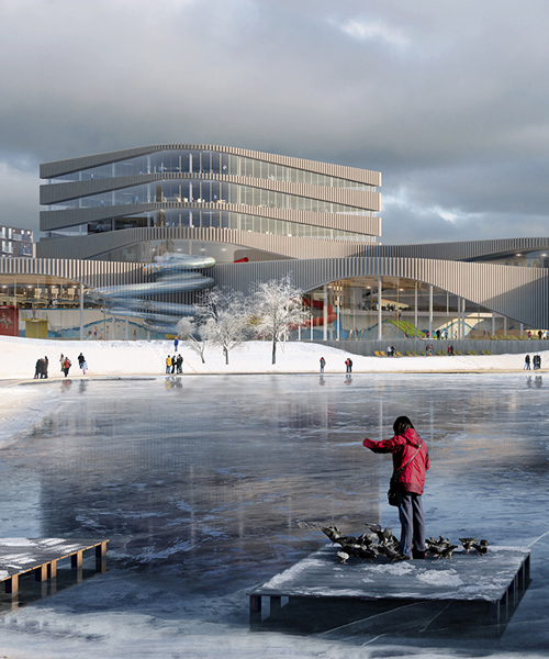 3XN chosen to build undulating lakeside aquatics center in sweden