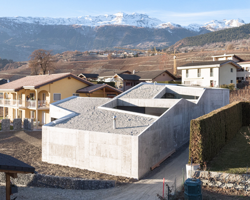 anako architecture designs swiss home resembling concrete fortress