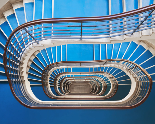 balint alovits captures budapest's bauhaus-influenced staircases
