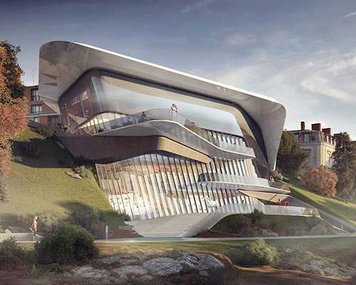 metroscapes imagines an art gallery in belgrade defined by curving terraces