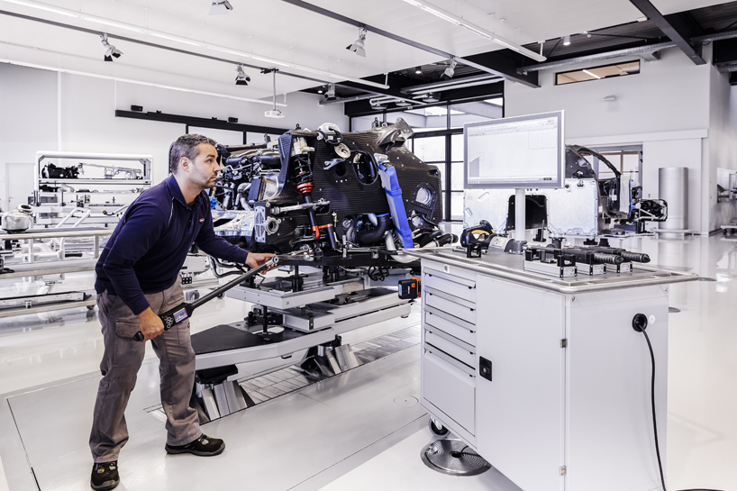 bugatti chiron supercar production process designboom