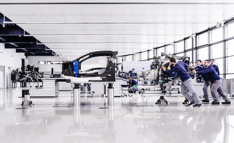 bugatti chiron supercar production process designboom