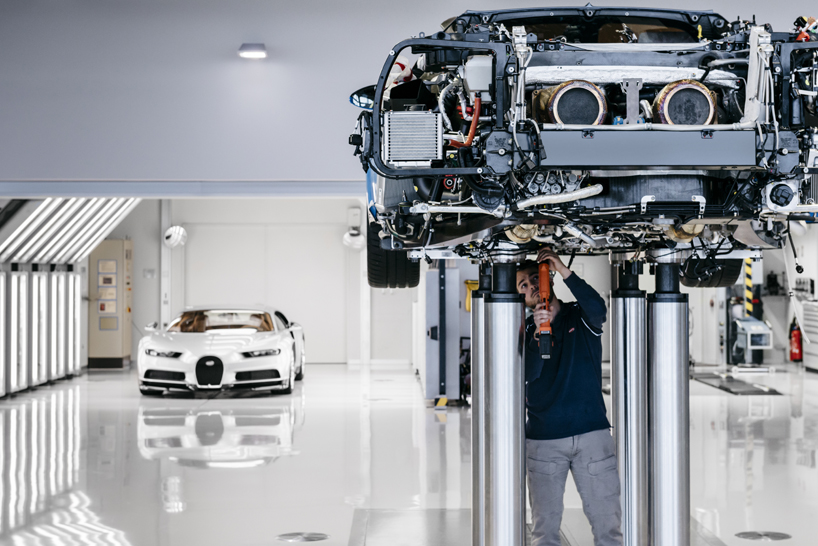 bugatti chiron supercar production process designboom