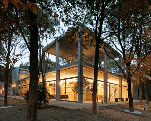 furuya design realizes japanese clubhouse in the forest