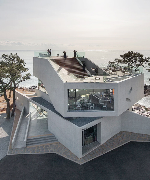 IDMM architects' waveon café embraces the coastal scene of gijang in korea