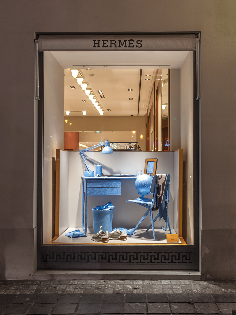 wieki somers Hermès shop windows are tape-wrapped still life