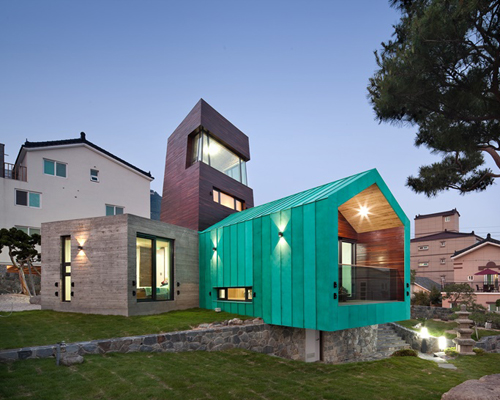 tower house by ON architecture references the urban scenery of gimhae, korea