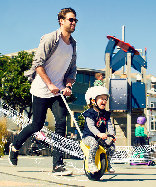 mountain buggy unirider reduces children's stroller into a unicycle