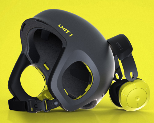 UNIT 1's SOUNDSHIELD combines headphones and helmet for extreme sports