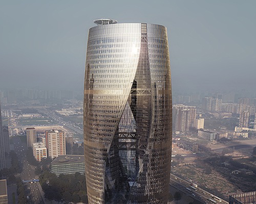 zaha hadid's leeza SOHO tower will feature world's tallest twisting atrium