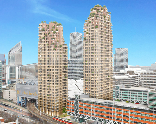 MVRDV plans a pair of stone residential towers for the hague