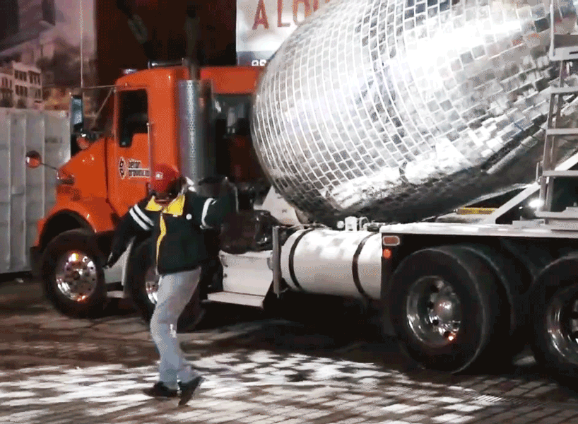 benedetto bufalino brings glistening disco ball cement mixer to montreal