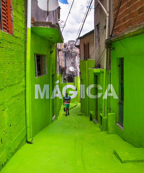 boa mistura gives a favela a multicolor metamorphosis with anamorphic alleyways