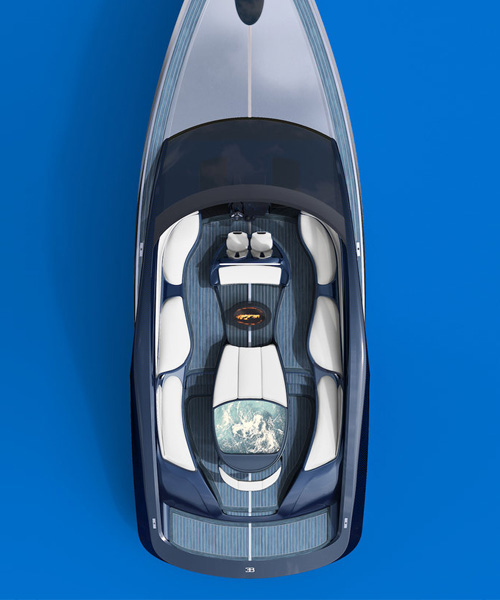 bugatti X palmer johnson dream up $2.2 M super yacht in the image of the chiron