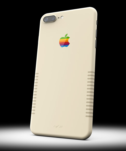 the iphone 7 plus retro edition is designed like an 80's apple macintosh