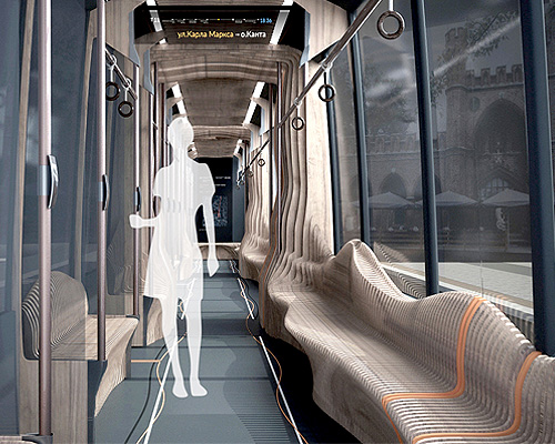 future e-tram concept for european cities is a moving architectural work