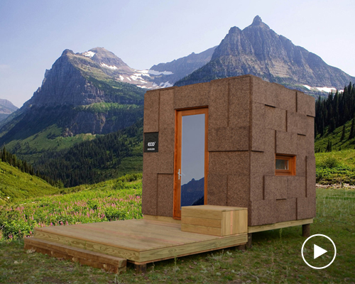 ecocubo is a cork micro-house that adapts to various uses