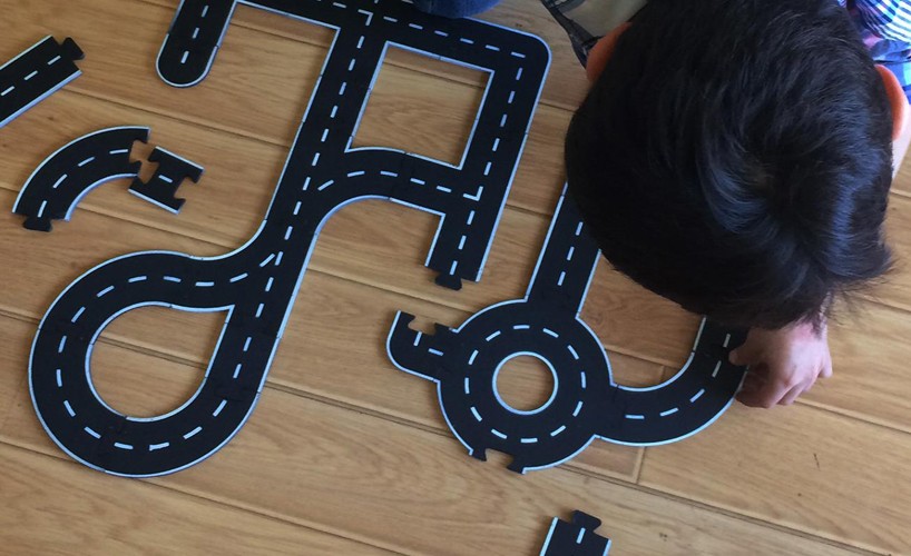 cecilia falcón endless road car tracks toy children designboom