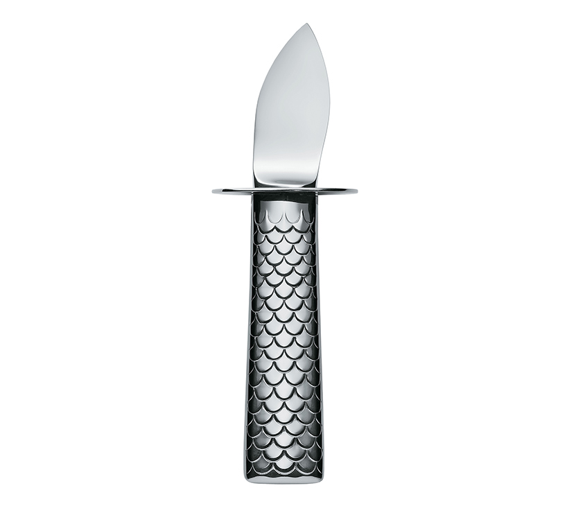 Alessi-Colombina fish Salt cellar with spoon in 18/10 stainless