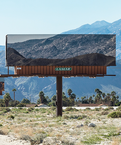 jennifer bolande blends billboards with mountains in the middle of the desert