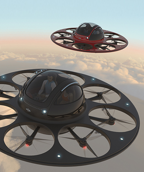 jet capsule suggests two-seater drone as a sleek carbon body
