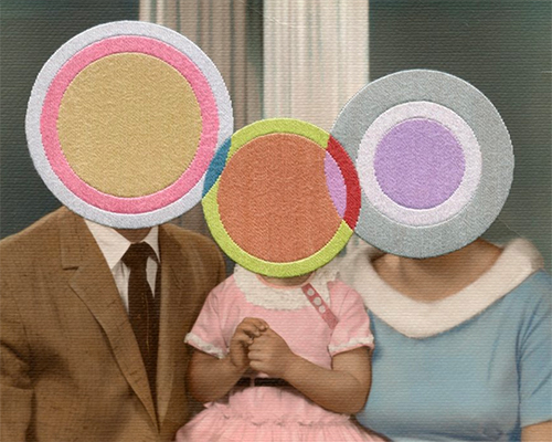 julie cockburn embroiders vintage photographs with threads of vibrant color