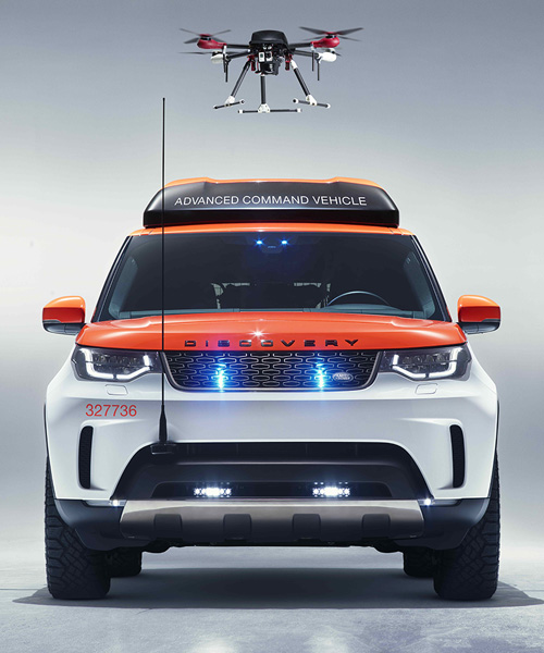 land rover’s ‘project hero’ for the red cross comes with a roof-mounted drone