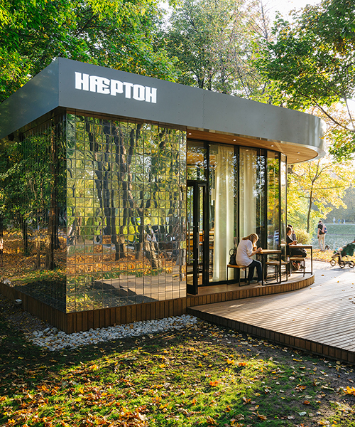 metafizika dissolves narton pavilion into moscow's natural scenery