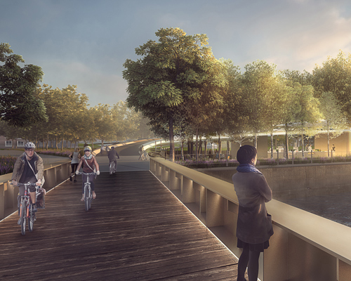 foster + partners wins competition to revitalize central ipswich with two river crossings