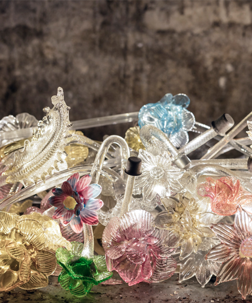 piet hein eek upcycles veronese's found glass pieces into chandeliers