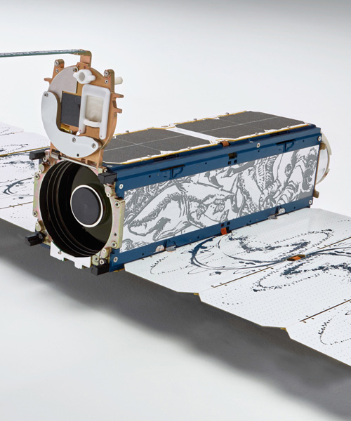 planet labs’ satellite space cameras are individually illustrated by artists