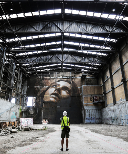 rone paints colossal portraits of women inside a paper mill days before its demolition