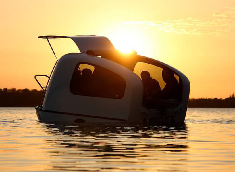 sealander amphibious camping trailer designboom