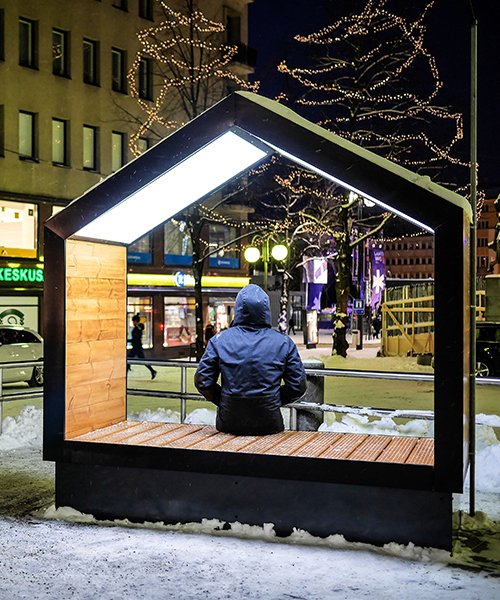 mokša urban furniture illuminates the nordic winters of lahti, finland