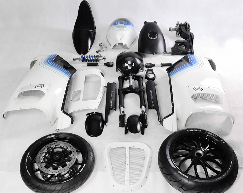 triumph ghost custom motorcycle smoked garage designboom