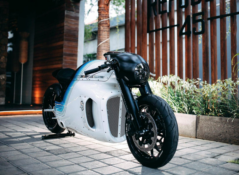 triumph ghost custom motorcycle smoked garage designboom