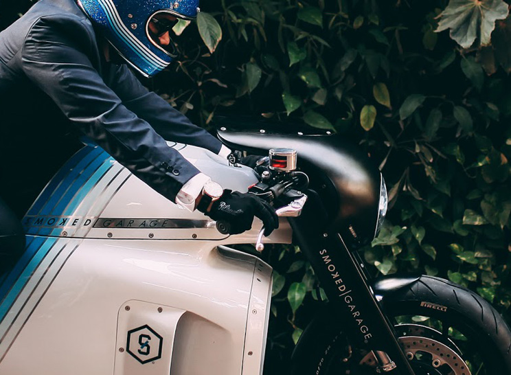 triumph ghost custom motorcycle smoked garage designboom