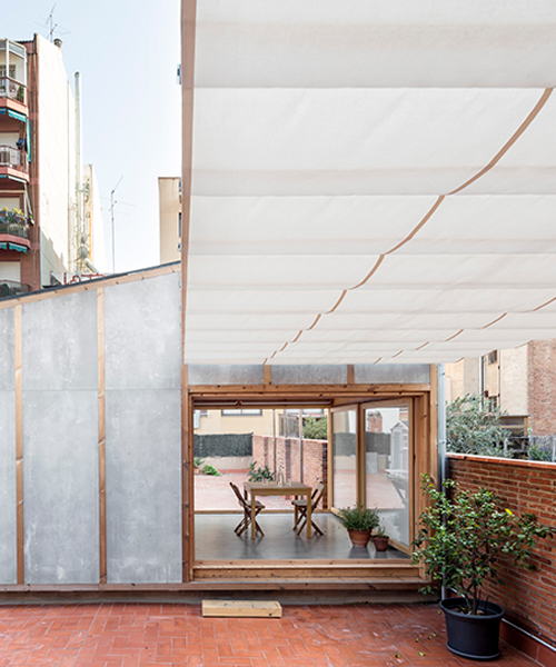 vora constructs pavilion for living on a rooftop in barcelona