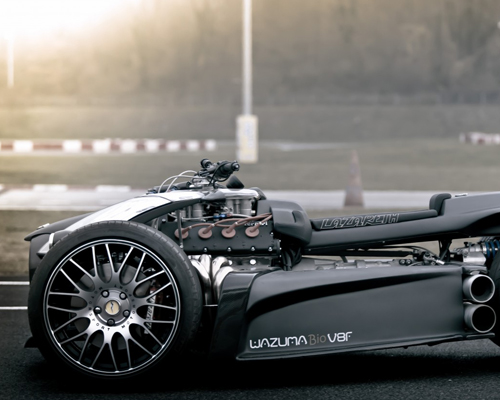 the lazareth wazuma V8F matte edition is a ferrari engined quadbike
