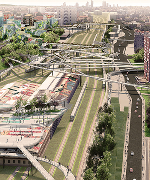 miralles tagliabue EMBT proposes ‘7 miracles’ to reimagine milan's disused railroads