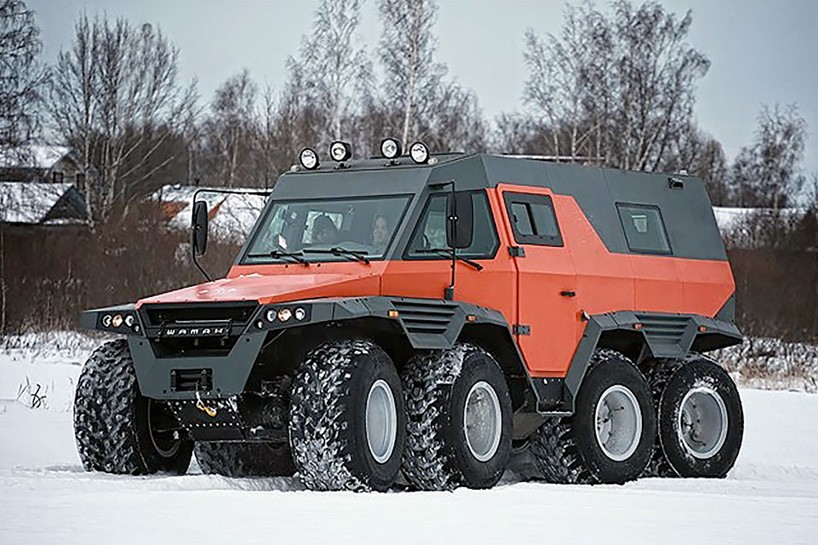 avtoros shaman 8x8 all-terrain vehicle designboom | designboom.com