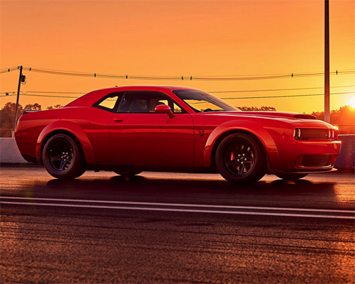 the dodge challenger SRT demon is 840 hp of wicked muscle car
