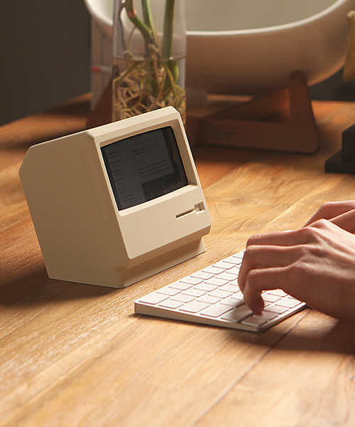 turn your iPhone into a beige or black retro mac with elago's smartphone stand