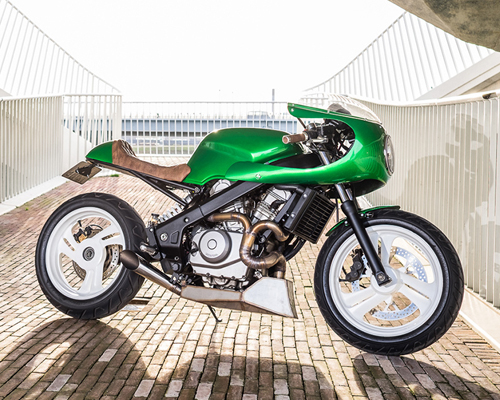 the honda NTV650 green goblin custom motorcycle by wimoto