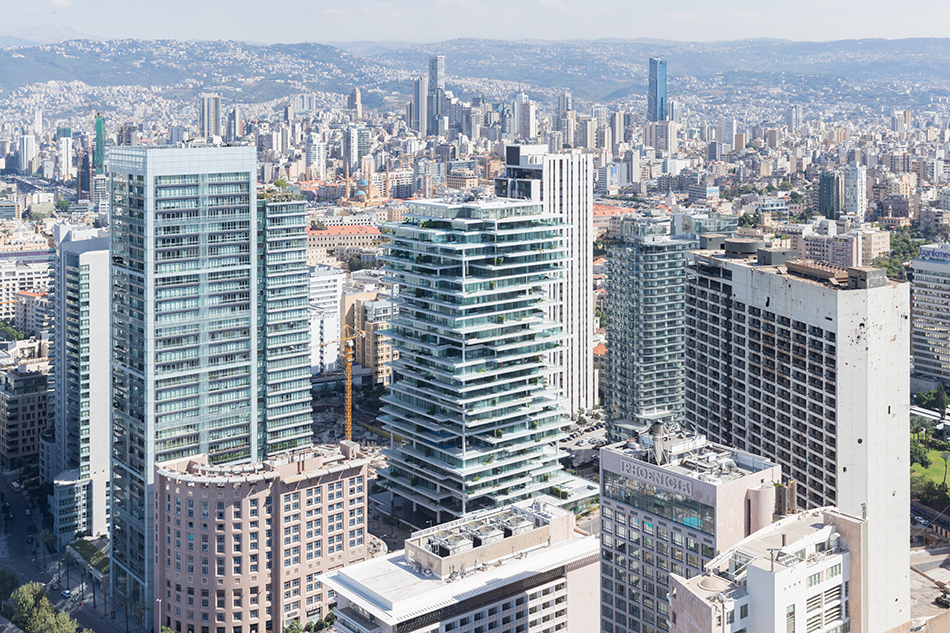 beirut terraces by herzog & de meuron features staggered, greenery-filled floorplates