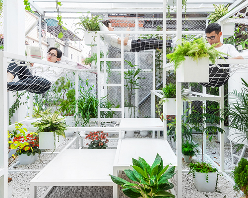 hung nguyen's eco-friendly pavilion in hanoi is adorned with air purifying plants