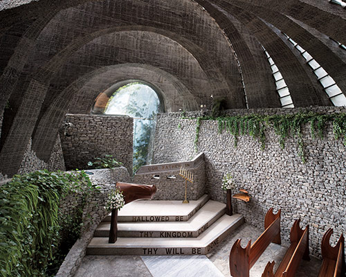 a look inside kendrick kellogg's hoshino stone church in japan